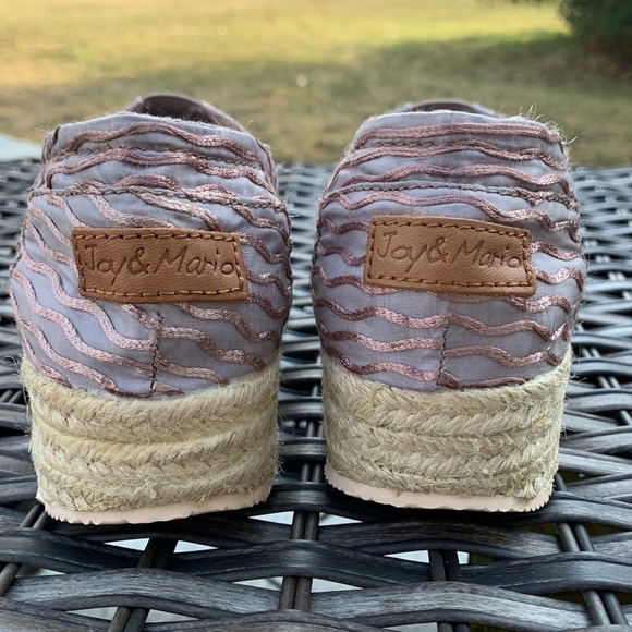 JOY & MARIO Espadrille Wedge Slip-Ons - Coffee - Picture 3 of 16